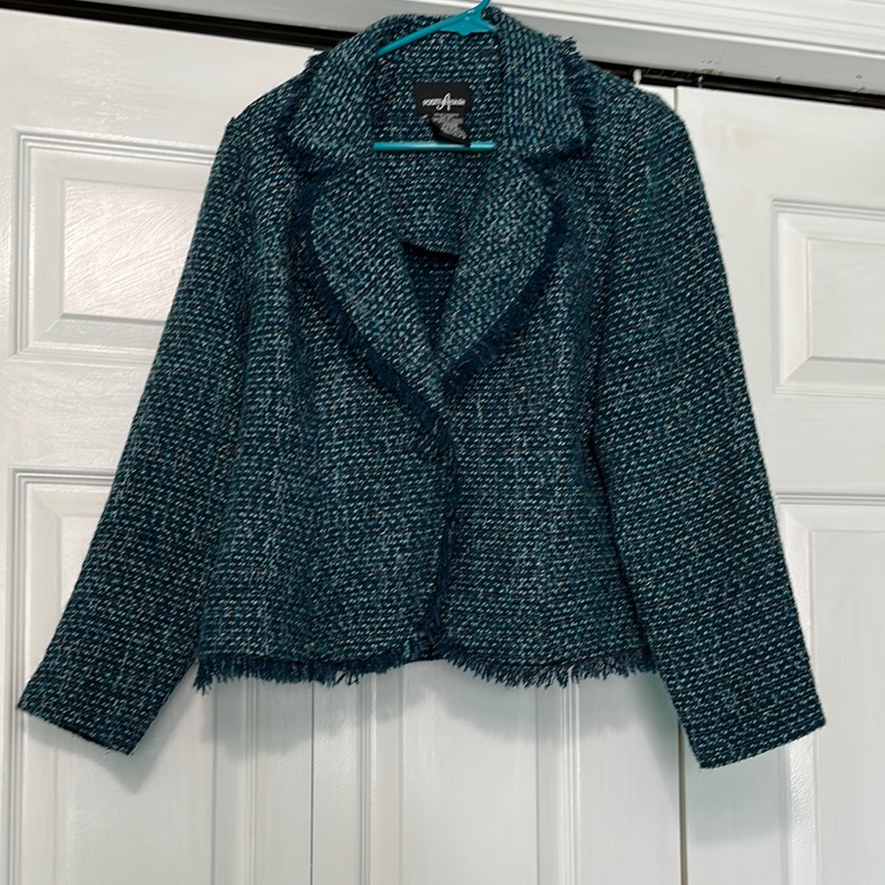Positive Attitude Blue Blazer Structured Notched Lapel
